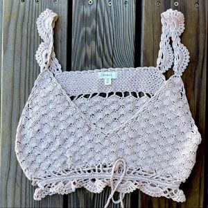 Light Pink Crochet Crop Top Size M/L